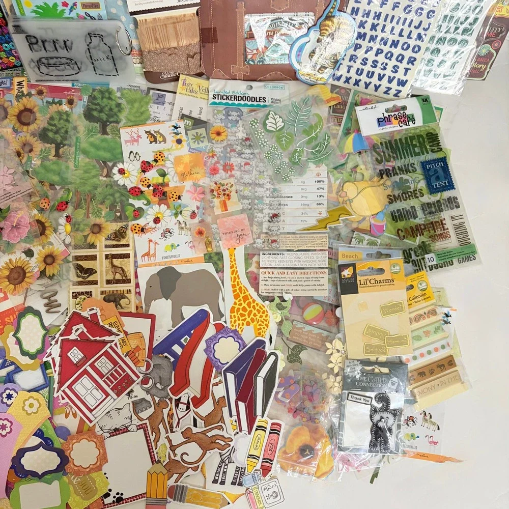 HUGE Lot Vintage Modern‎ Scrapbook Junk Journaling Stickers Stickopotamus
